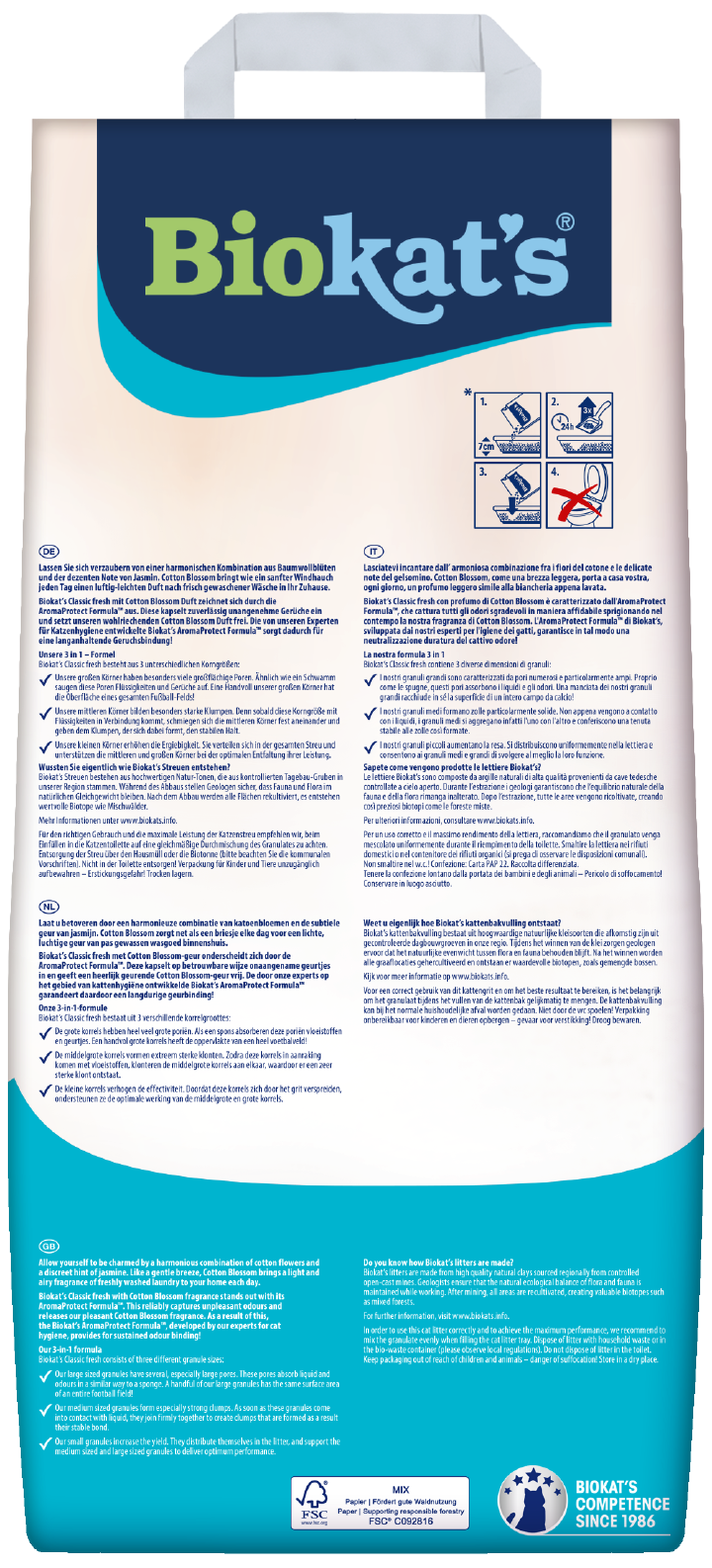 Biokat's Katzenstreu Classic Fresh 3in1 Cotton Blossom